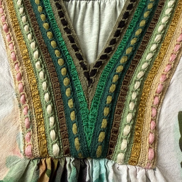 Anthropologie Bl^nk London Stephanie Embroidered Floral Pullover Blouse Medium - Picture 7 of 11